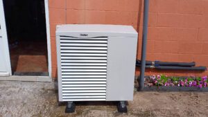heat pump in garden